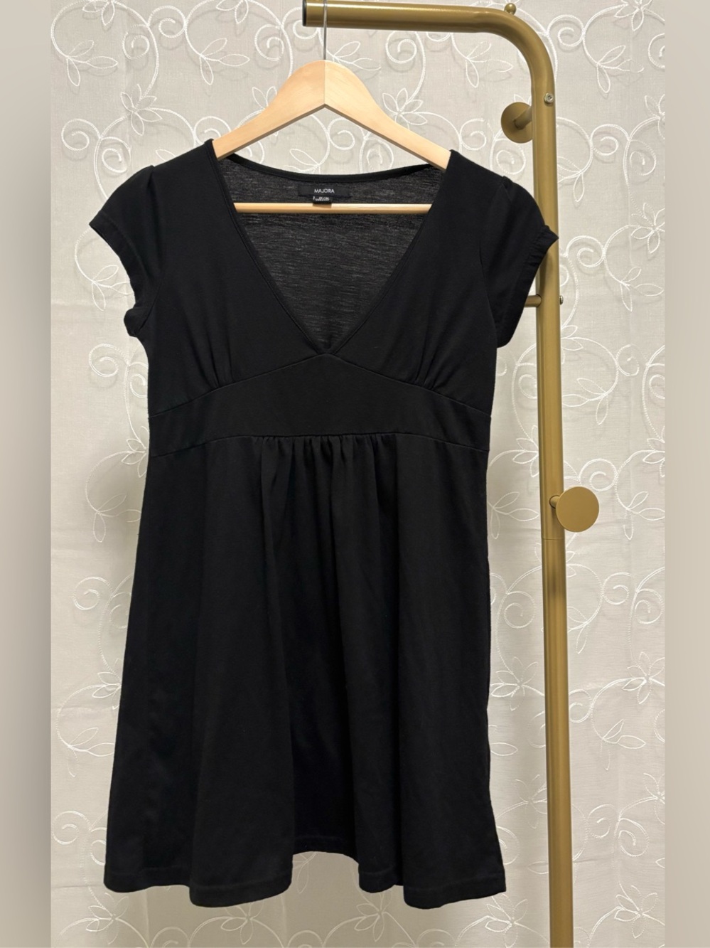 Black Long Babydoll Top Size Medium